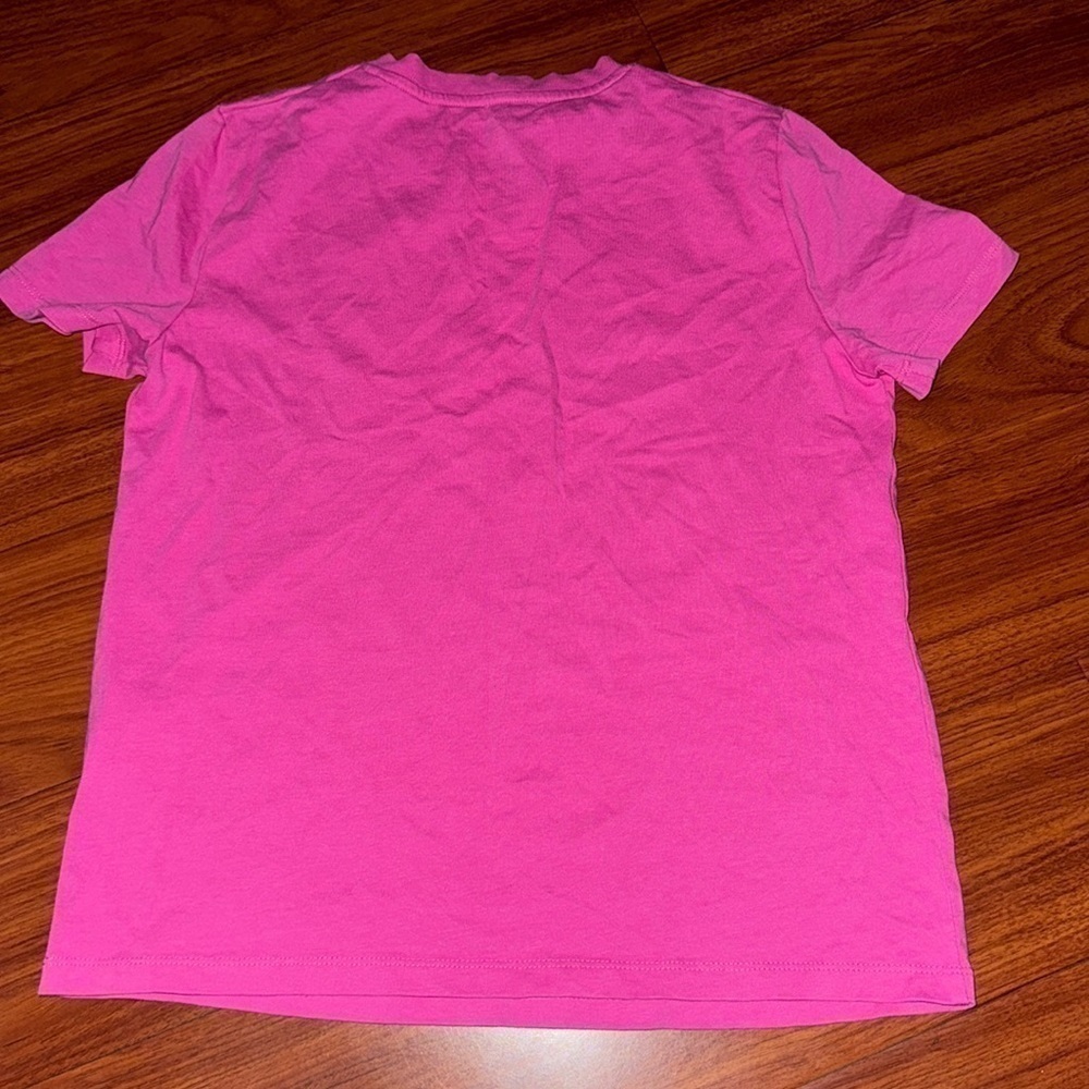 Zara hot pink fuchsia tee short sleeve t-shirt top heavy thick cotton size S - Picture 6 of 6
